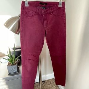 Cranberry Maroon Mid-Rise Size 2 Refuge Skinny Pants with Rose gold button fly